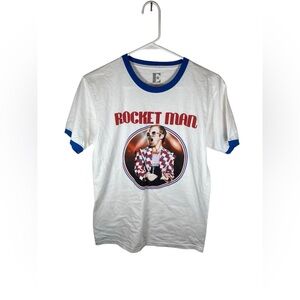 White and Blue Elton John Rocketman T-Shirt